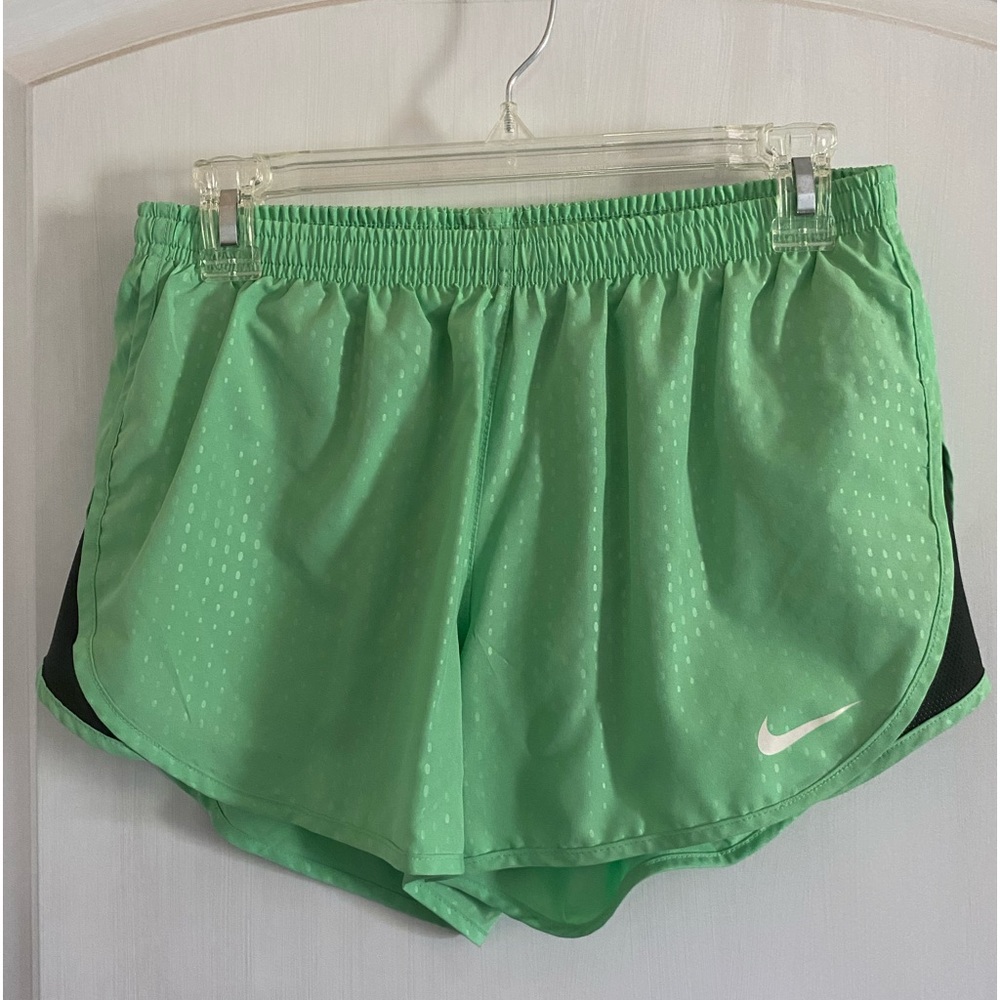 NIKE Light Green dot Dri Fit Running Lined Short Small